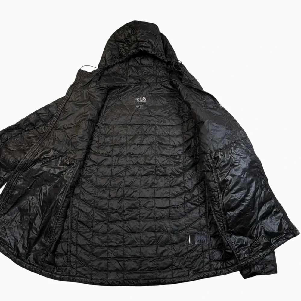 The North Face Thermoball Hooded Jacket Black Quilted Puffer Mens Medium‎ C761